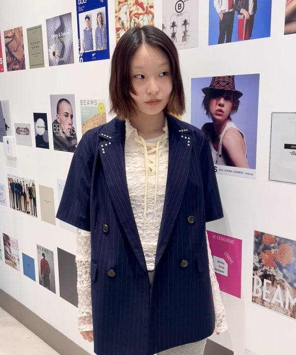水野 萌香さんの「BEAMS WOMEN｜ラペル ドット ハーフスリーブ ジャケット」を使ったコーディネート