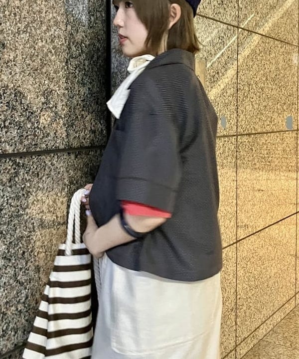 小原 もこさんの「BEAMS WOMEN｜【別注】Healthknit / ソフト スラブ Tシャツ」を使ったコーディネート