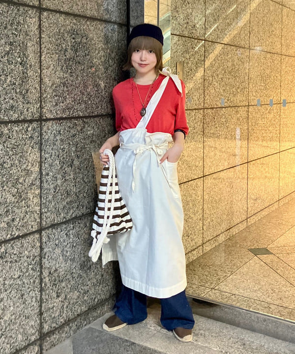 小原 もこさんの「BEAMS WOMEN｜【別注】Healthknit / ソフト スラブ Tシャツ」を使ったコーディネート