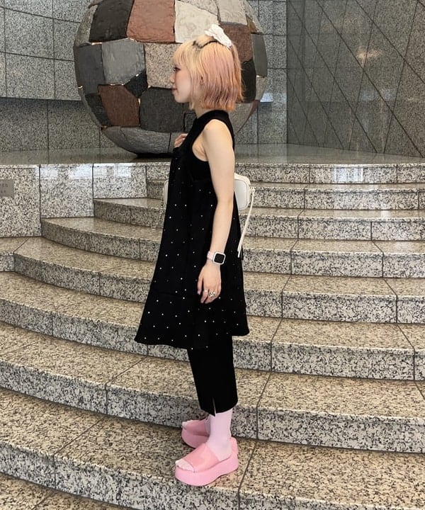 まゆちゃんさんの「BEAMS WOMEN｜ドットプリント ミニ キャミワンピース」を使ったコーディネート