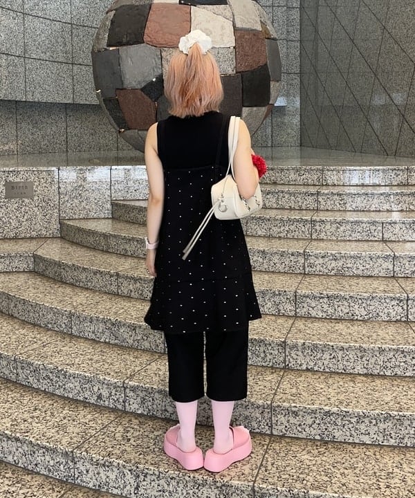 まゆちゃんさんの「BEAMS WOMEN｜ドットプリント ミニ キャミワンピース」を使ったコーディネート