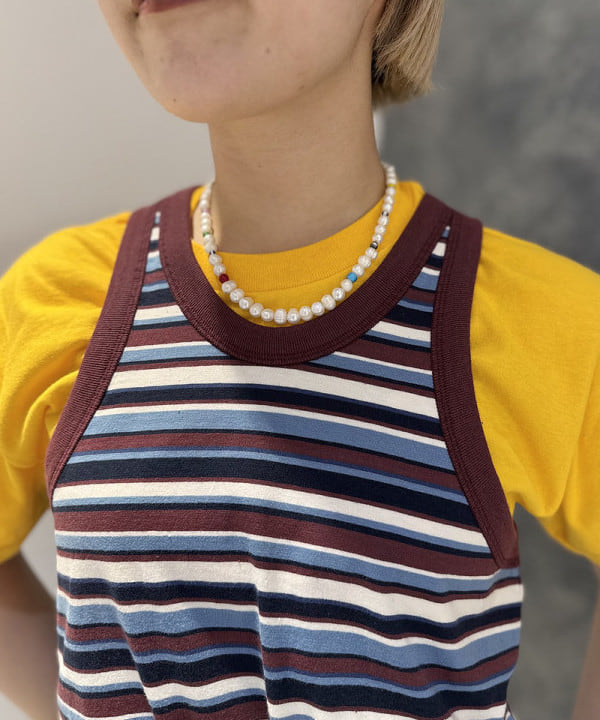 yokoyama shionさんの「BEAMS WOMEN｜ROSETTA PRAYER / PEARL BEADS NECKLACE」を使ったコーディネート