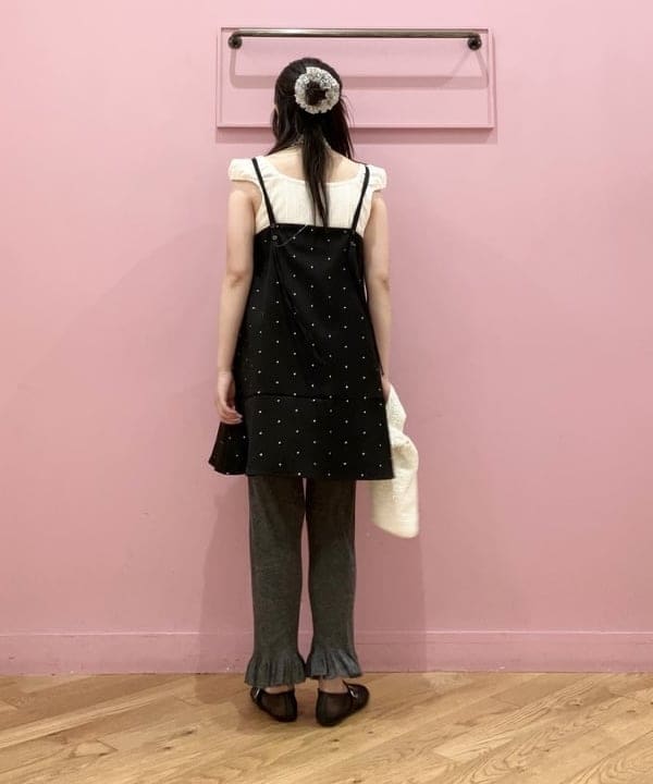 晶さんの「BEAMS WOMEN｜ドットプリント ミニ キャミワンピース」を使ったコーディネート