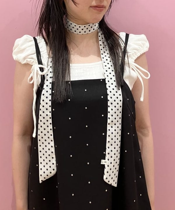 晶さんの「BEAMS WOMEN｜ドットプリント ミニ キャミワンピース」を使ったコーディネート