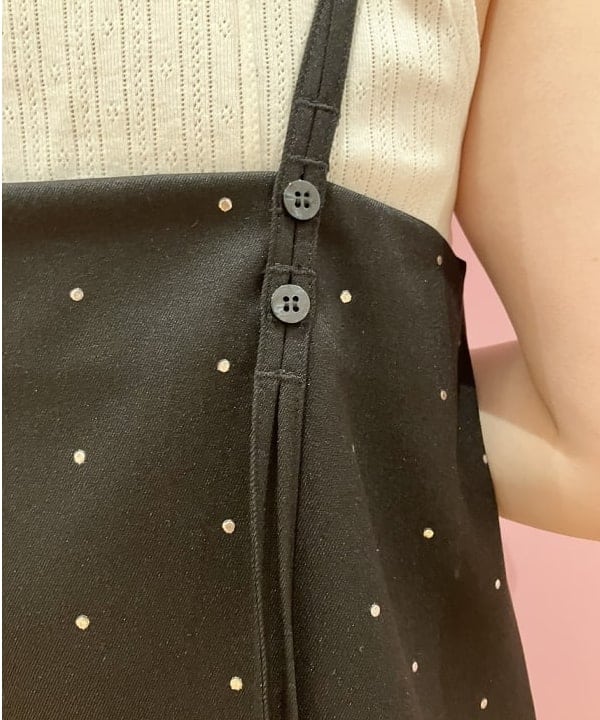 晶さんの「BEAMS WOMEN｜ドットプリント ミニ キャミワンピース」を使ったコーディネート