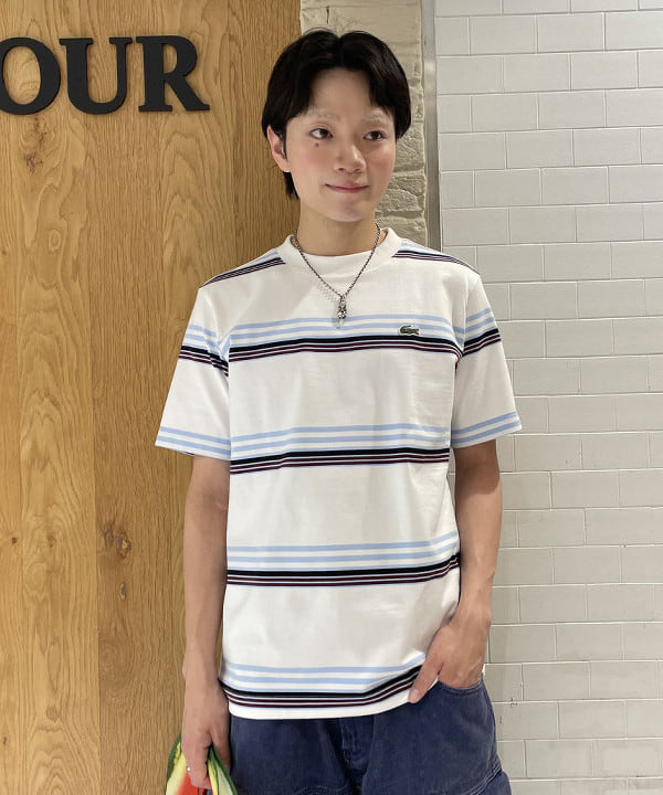 マツミヤさんの「BEAMS WOMEN｜【別注】LACOSTE / ボーダーTシャツ」を使ったコーディネート