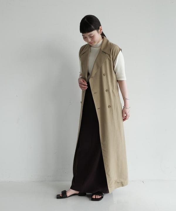 Ichika Hondaさんの「BEAMS WOMEN｜ノースリーブ ロングトレンチ ワンピース」を使ったコーディネート