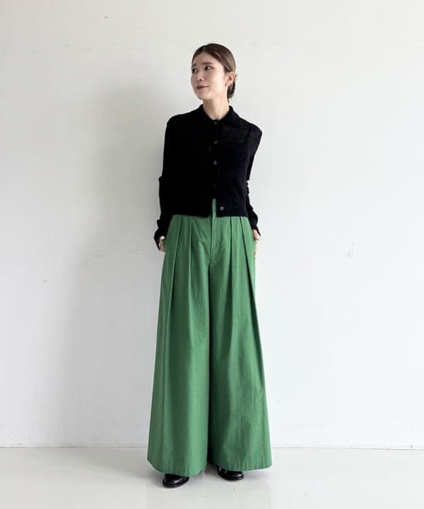 AONO SHIKAMAさんの「BEAMS WOMEN｜AK+1 / ポロカラーショート カーディガン」を使ったコーディネート