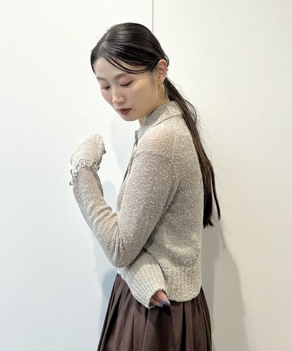 隈元 楓さんの「BEAMS WOMEN｜AK+1 / ポロカラーショート カーディガン」を使ったコーディネート