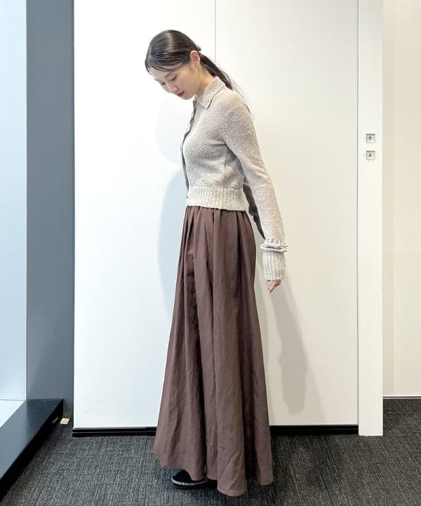 隈元 楓さんの「BEAMS WOMEN｜AK+1 / ポロカラーショート カーディガン」を使ったコーディネート