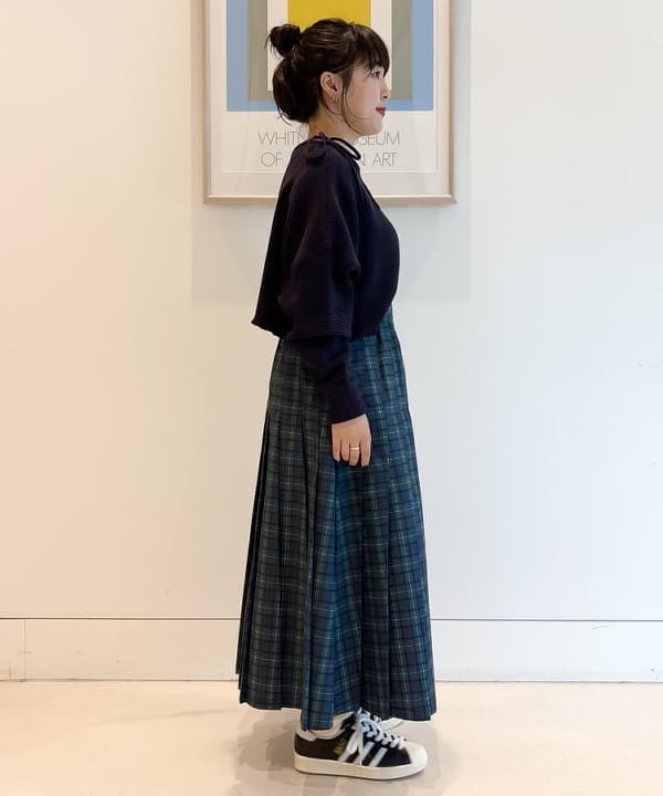 ナガオカ サキさんの「BEAMS WOMEN｜【別注】Healthknit / ワッフル ボーダー Tシャツ」を使ったコーディネート