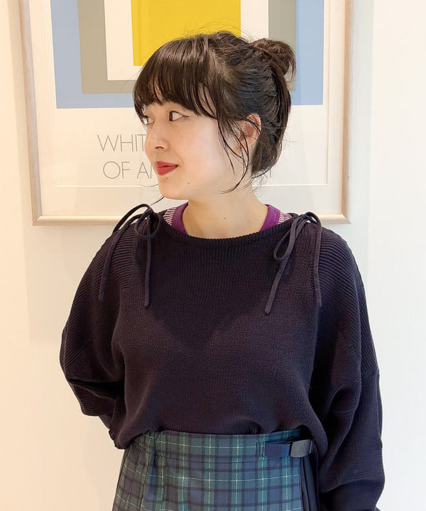 ナガオカ サキさんの「BEAMS WOMEN｜【別注】Healthknit / ワッフル ボーダー Tシャツ」を使ったコーディネート