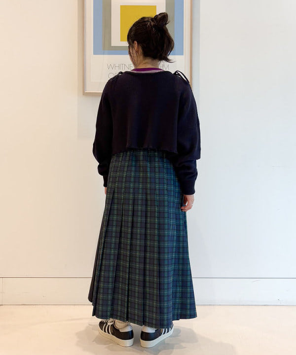 ナガオカ サキさんの「BEAMS WOMEN｜【別注】Healthknit / ワッフル ボーダー Tシャツ」を使ったコーディネート