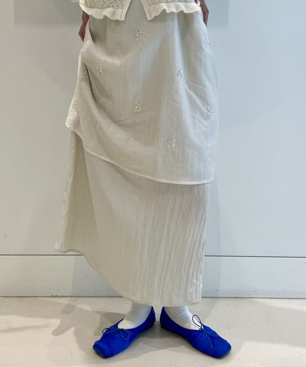 水野 萌香さんの「BEAMS WOMEN｜ボーダー レース編み ベスト」を使ったコーディネート