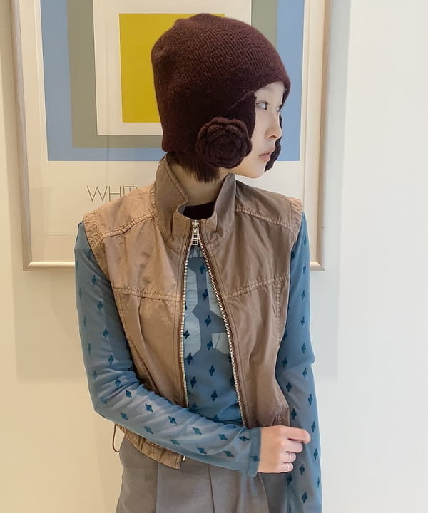 水野 萌香さんの「BEAMS WOMEN｜フロッキー プリント シアー ラウンドネック トップス」を使ったコーディネート