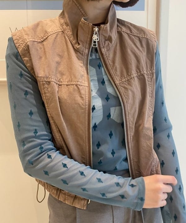 水野 萌香さんの「BEAMS WOMEN｜フロッキー プリント シアー ラウンドネック トップス」を使ったコーディネート