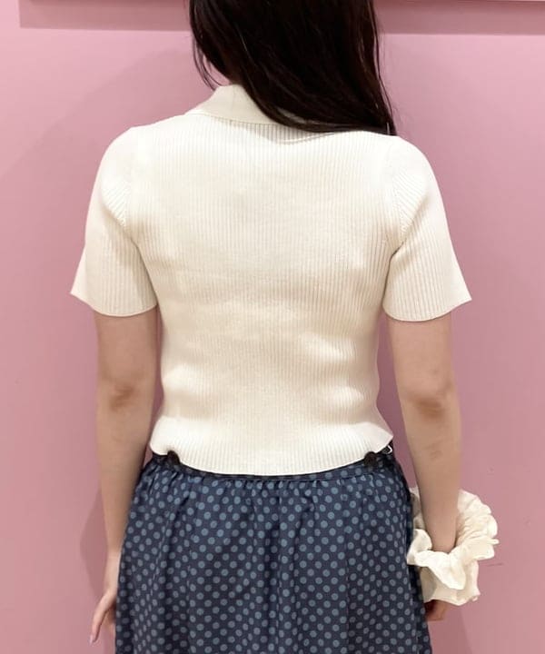 晶さんの「BEAMS WOMEN｜ハーフスリーブ ジップ ポロ カーディガン」を使ったコーディネート