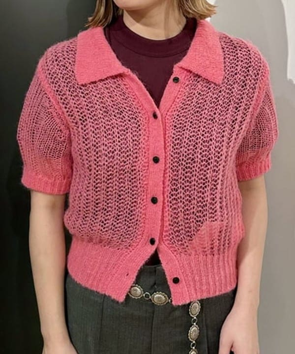 早川 萌子さんの「BEAMS WOMEN｜シャギー メッシュ ポロ カーディガン」を使ったコーディネート