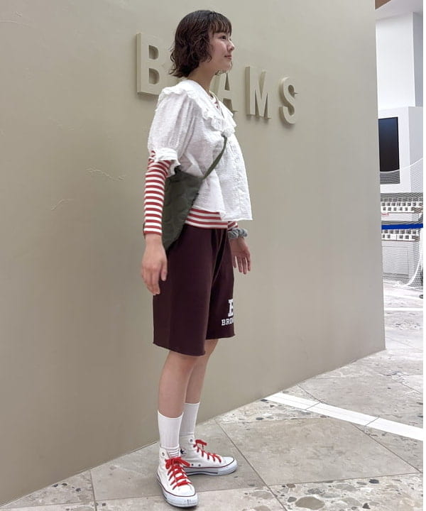 み　う　ちさんの「BEAMS WOMEN｜【別注】GOOD ROCK SPEED / カレッジ ショーツ」を使ったコーディネート