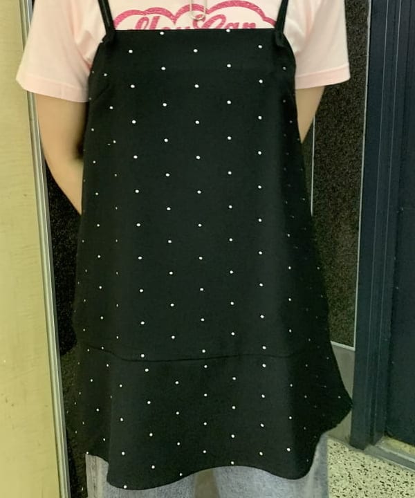 れいなさんの「BEAMS WOMEN｜ドットプリント ミニ キャミワンピース」を使ったコーディネート