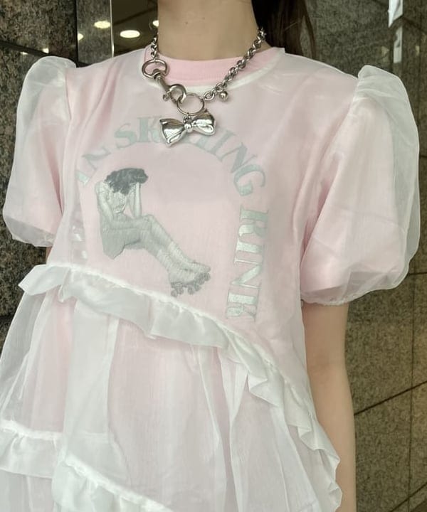 加歩さんの「BEAMS WOMEN｜【別注】GOOD ROCK SPEED / LIFE PC 箔プリント Tシャツ」を使ったコーディネート