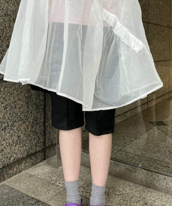 加歩さんの「BEAMS WOMEN｜【別注】GOOD ROCK SPEED / LIFE PC 箔プリント Tシャツ」を使ったコーディネート