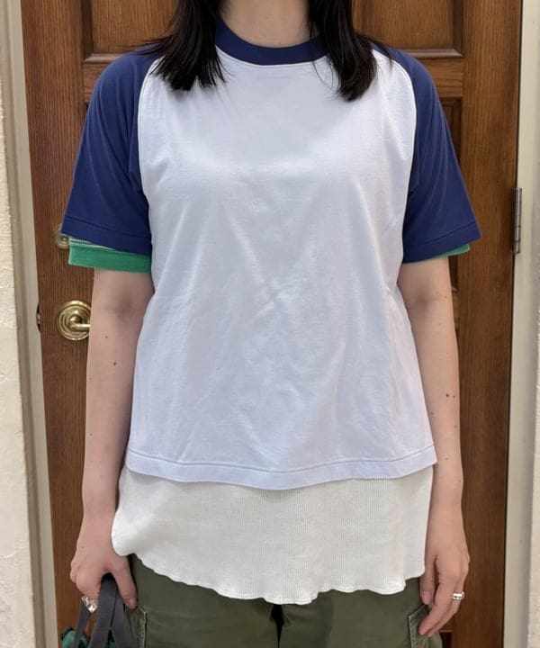 クロサワさんの「BEAMS WOMEN｜Healthknit × BEAMS BOY / ワッフル ボーダー Tシャツ」を使ったコーディネート