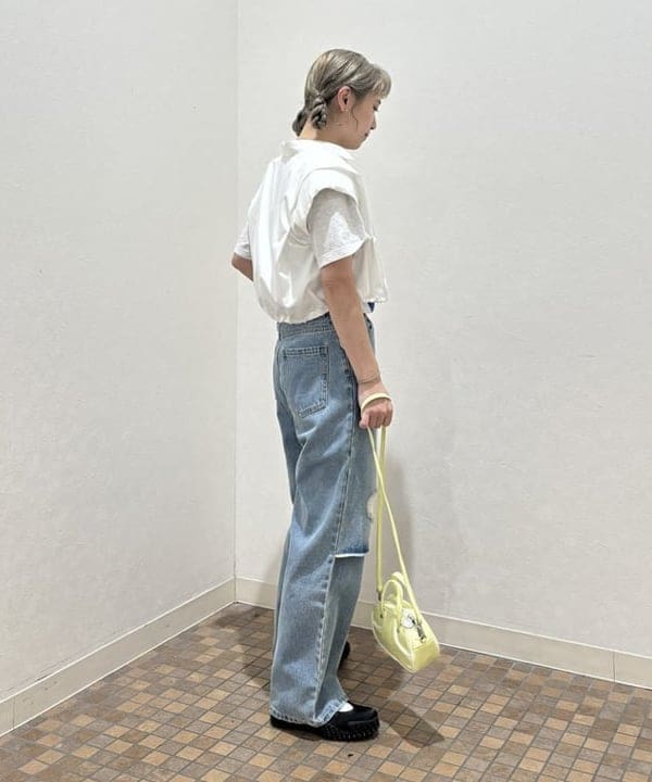 YABUさんの「BEAMS WOMEN｜ショルダーパッド フレンチスリーブ シャツ」を使ったコーディネート