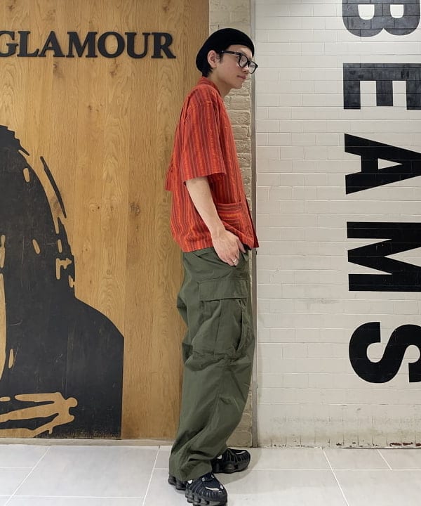 マツミヤさんの「BEAMS WOMEN｜ドビーストライプ オープンカラーシャツ」を使ったコーディネート