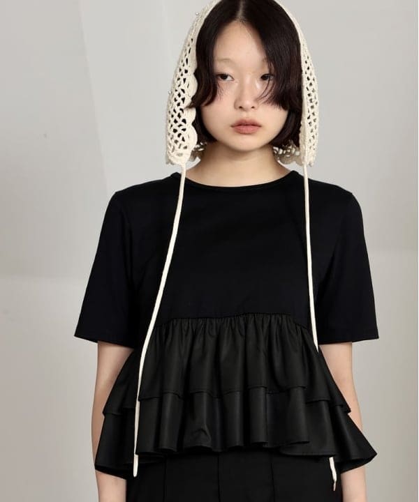 水野 萌香さんの「BEAMS WOMEN｜ティアード キリカエ クルーネック Tシャツ」を使ったコーディネート