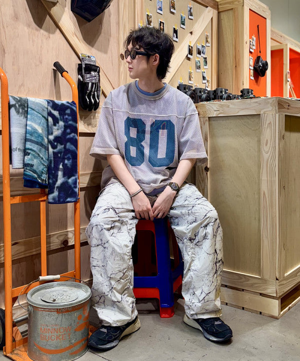 うえきんぐさんの「メッシュ プリント Tシャツ」を使ったコーディネート