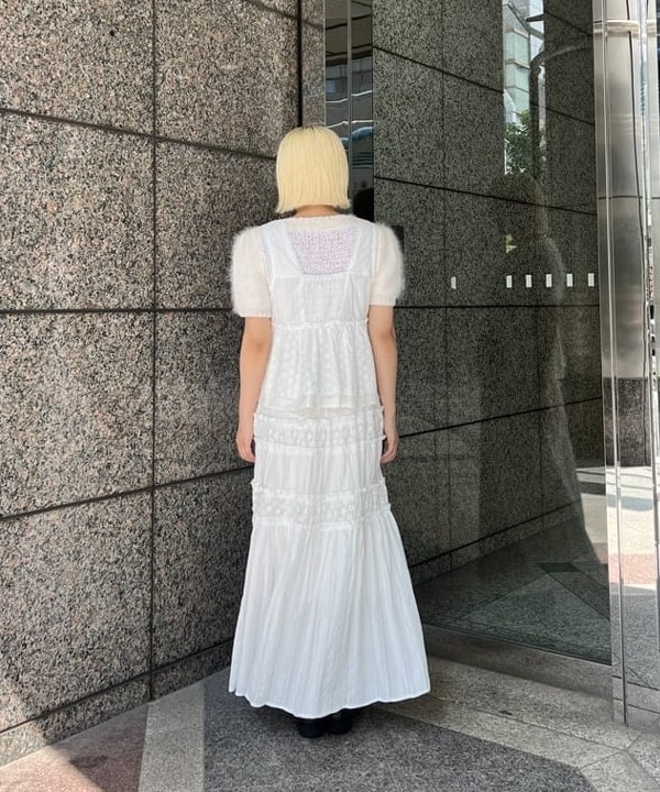 あさひさんの「BEAMS WOMEN｜レース キリカエ ティアード スカート」を使ったコーディネート