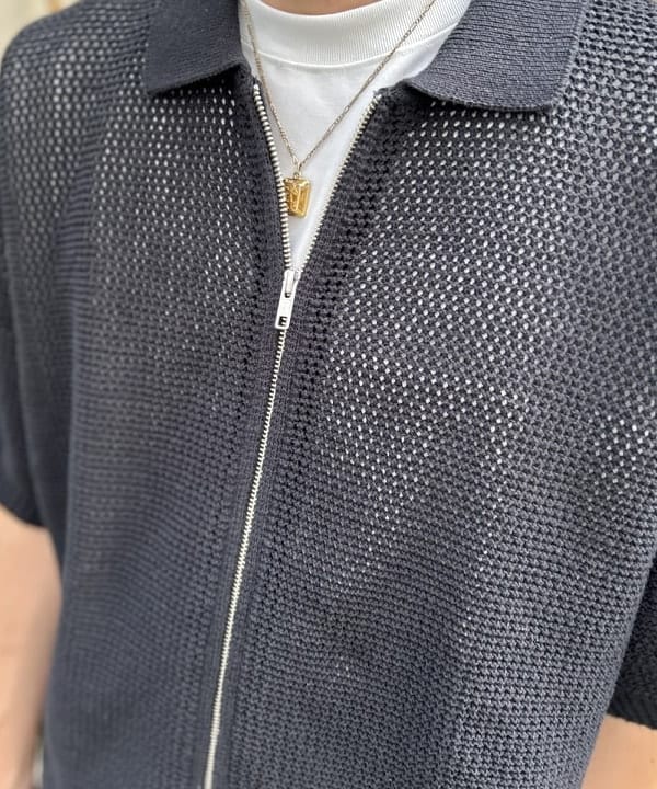 rogiさんの「BEAMS WOMEN｜メッシュ ニット ポロシャツ」を使ったコーディネート