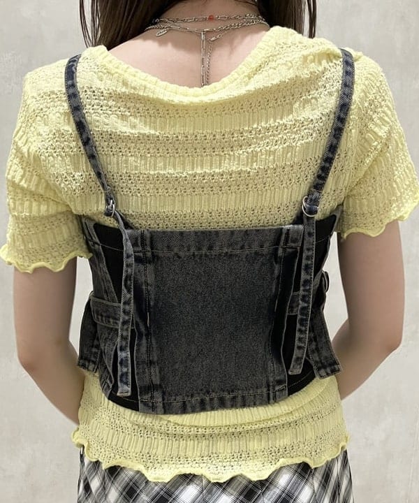 加歩さんの「BEAMS WOMEN｜シャーリング レース Tシャツ」を使ったコーディネート