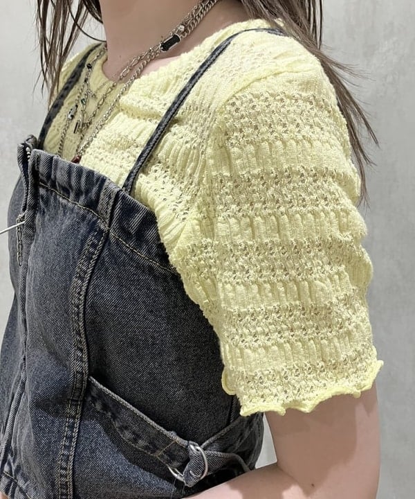 加歩さんの「BEAMS WOMEN｜シャーリング レース Tシャツ」を使ったコーディネート