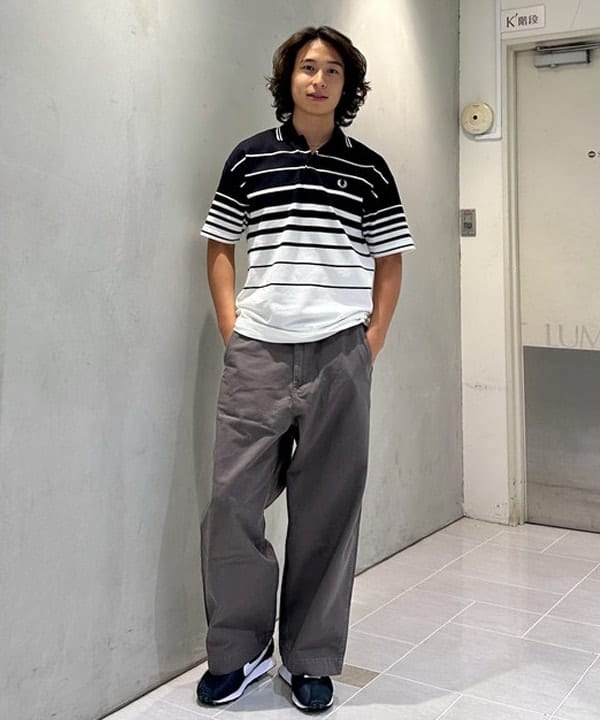 Kellyさんの「BEAMS WOMEN｜【別注】FRED PERRY / リラックス ストライプ ピケ ポロシャツ」を使ったコーディネート