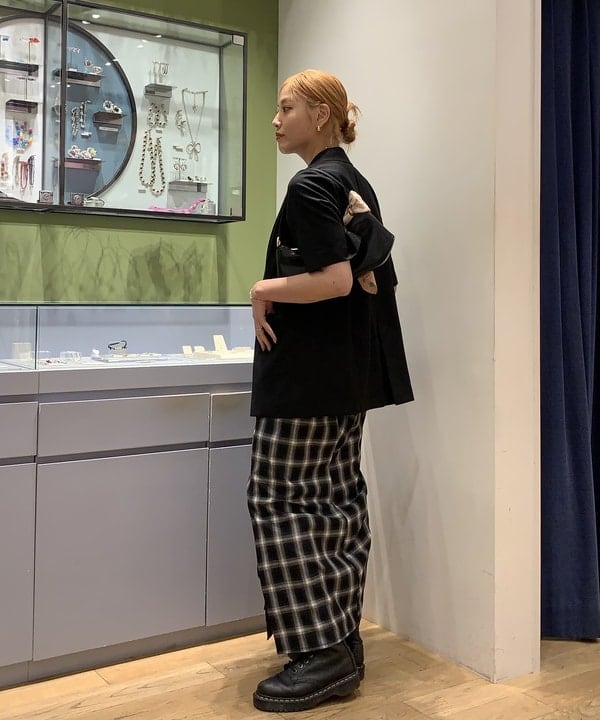 れいなさんの「BEAMS WOMEN｜チェック シャーリング タイトスカート」を使ったコーディネート