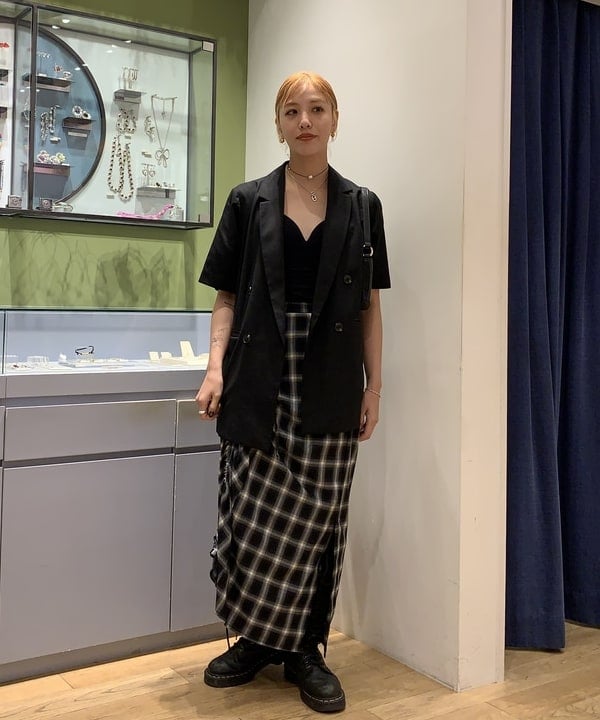 れいなさんの「BEAMS WOMEN｜チェック シャーリング タイトスカート」を使ったコーディネート