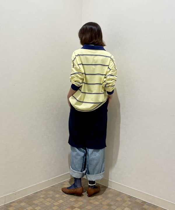 水野 萌香さんの「BEAMS WOMEN｜【別注】Champion / ボーダー ポロシャツ」を使ったコーディネート