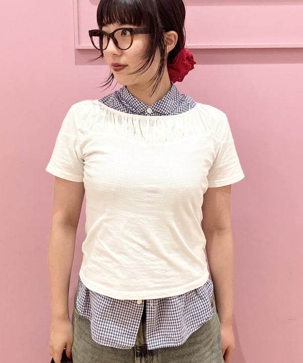 晶さんの「BEAMS WOMEN｜ギャザー ヨーク ボートネック トップス」を使ったコーディネート