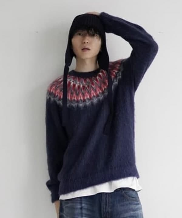 SUDOさんの「BEAMS WOMEN｜リラックスフィット 5ゲージ ノルディック シャギー ニット」を使ったコーディネート