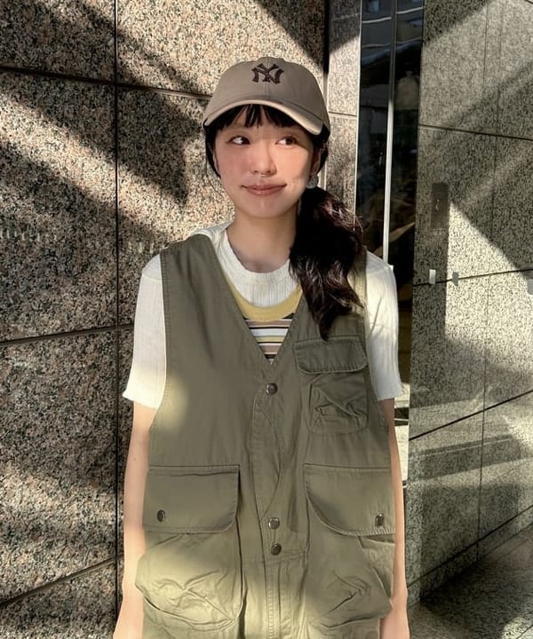 ばるたんさんの「BEAMS WOMEN｜コットンウェザー ハンティングベスト オールインワン」を使ったコーディネート