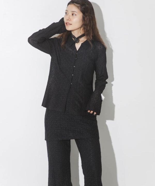 佐々木 南美さんの「BEAMS WOMEN｜起毛 レース シャツ」を使ったコーディネート