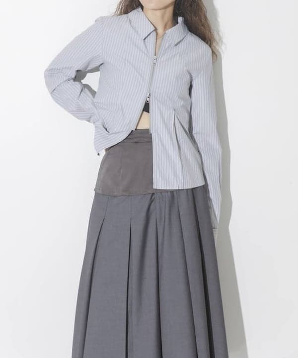 佐々木 南美さんの「BEAMS WOMEN｜ストライプ ジップ シャツ」を使ったコーディネート