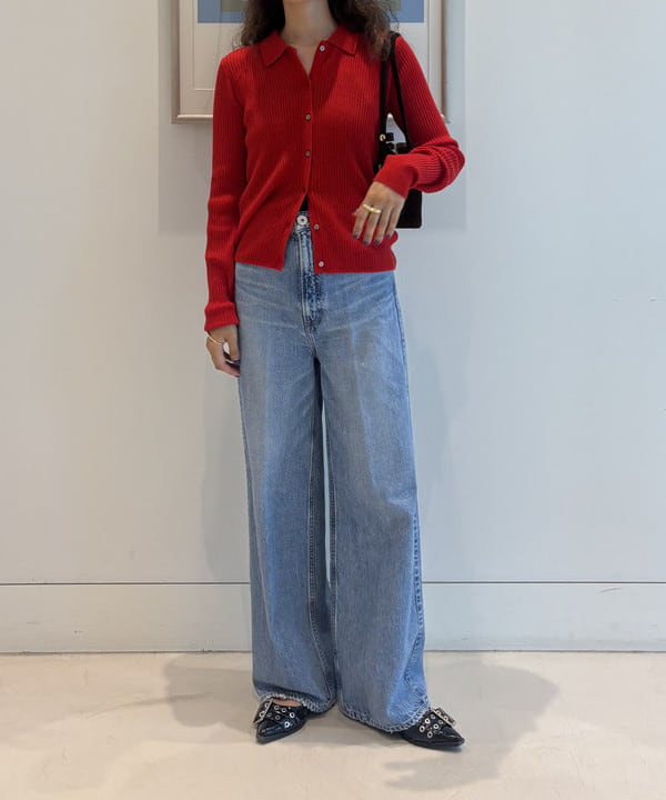 佐々木 南美さんの「BEAMS WOMEN｜リブ ポロ カーディガン」を使ったコーディネート