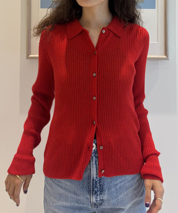 佐々木 南美さんの「BEAMS WOMEN｜リブ ポロ カーディガン」を使ったコーディネート