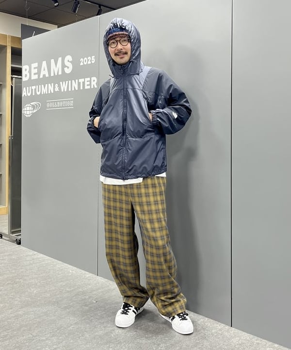 BAKU(東江 漠)さんの「BEAMS WOMEN｜シャギー ボーダー ワッチキャップ」を使ったコーディネート