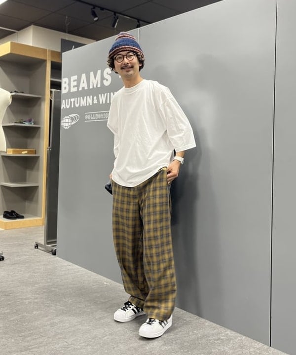 BAKU(東江 漠)さんの「BEAMS WOMEN｜シャギー ボーダー ワッチキャップ」を使ったコーディネート