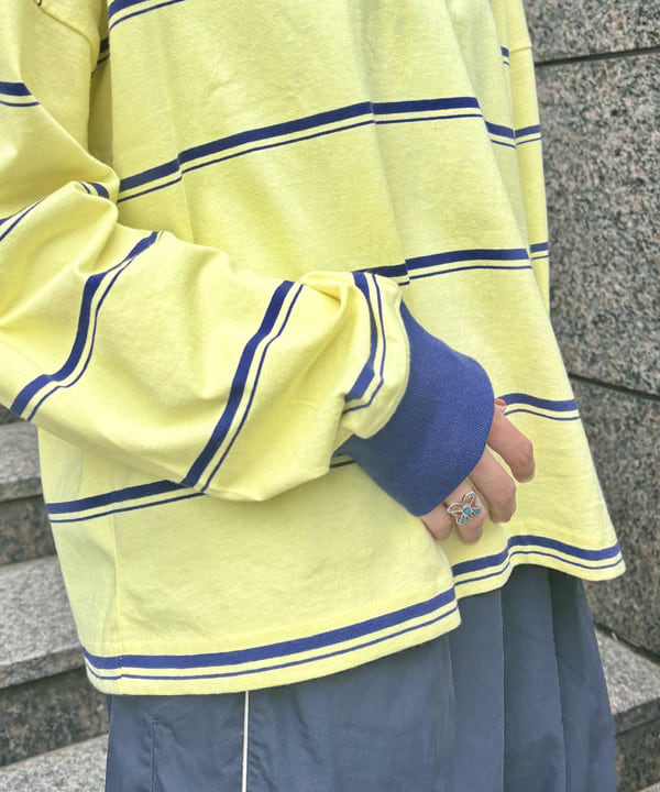 はやしあかねさんの「BEAMS WOMEN｜【別注】Champion / ボーダー ポロシャツ」を使ったコーディネート