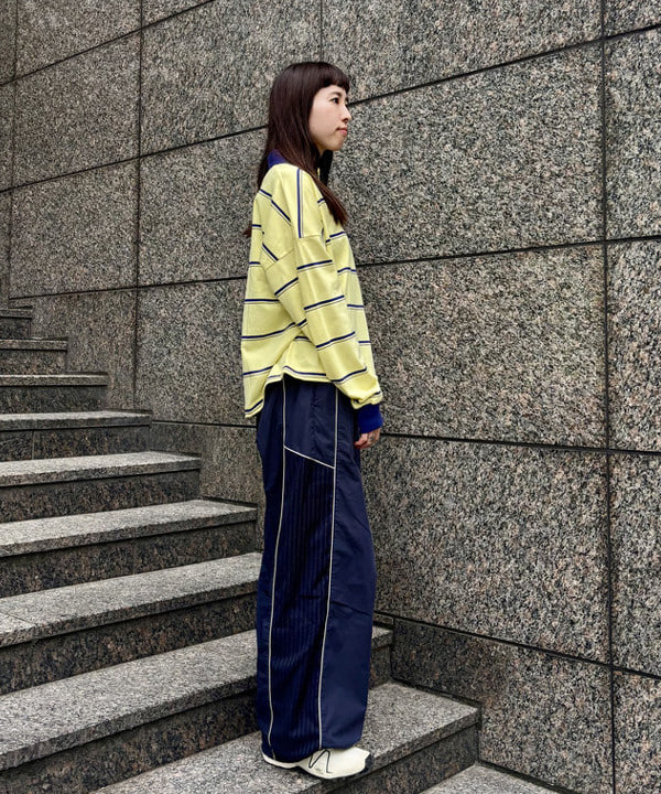 はやしあかねさんの「BEAMS WOMEN｜【別注】Champion / ボーダー ポロシャツ」を使ったコーディネート